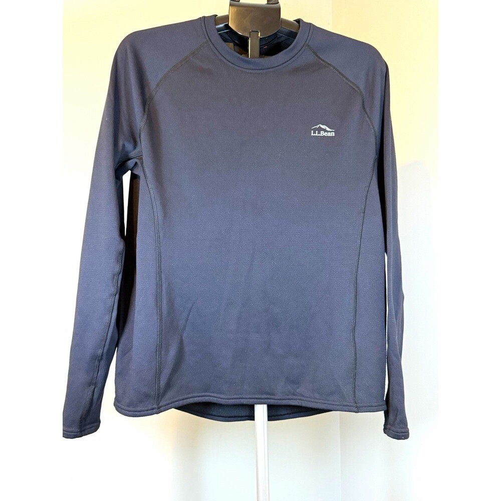 L.L.Bean Men’s Pullover Shirt Crew Neck Long Sleeve Raglan Stretch Black L